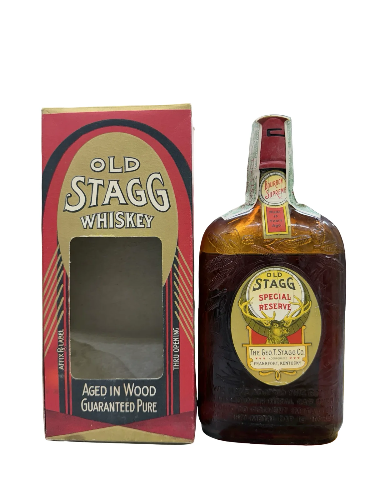 1933 Old Stagg 1914 Special Reserve 19 Year Old 100 Proof Bonded Medicinal Bourbon Whiskey 1 Pint — Old Stagg