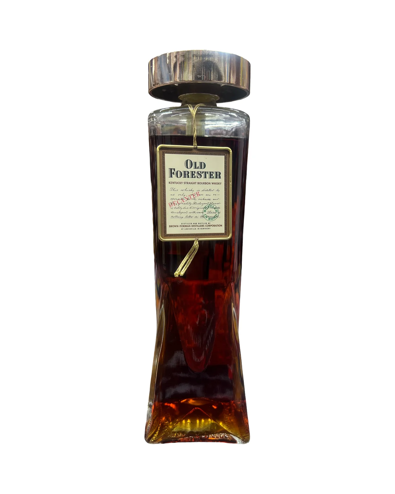 1955 Old Forester Decanter Bottled In Bond Kentucky Straight Bourbon Whiskey — Old Forester