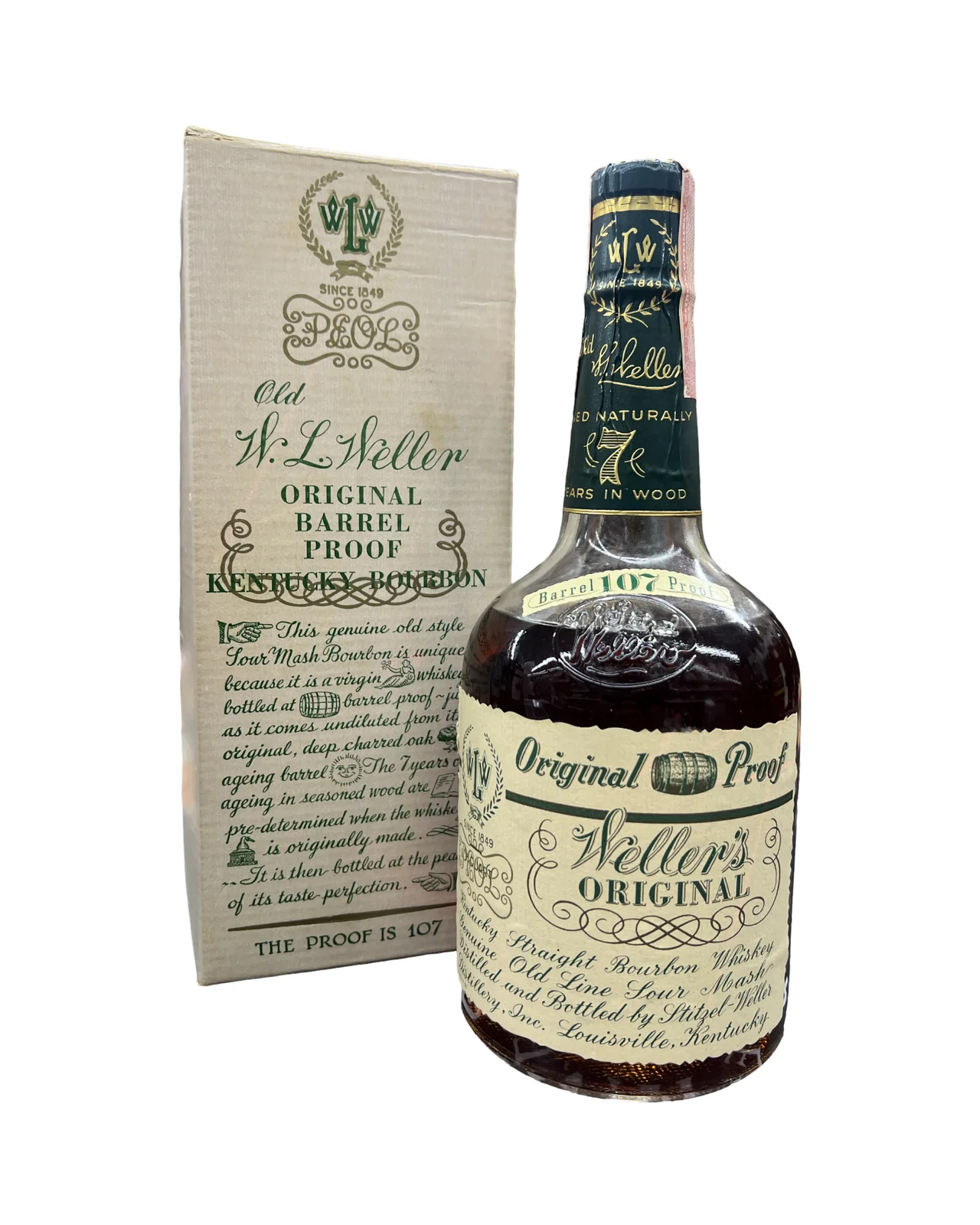 1964 W.L. Weller's Original Barrel Proof 7 Year Old Kentucky Straight Bourbon Whiskey 750ml — W.L. Weller