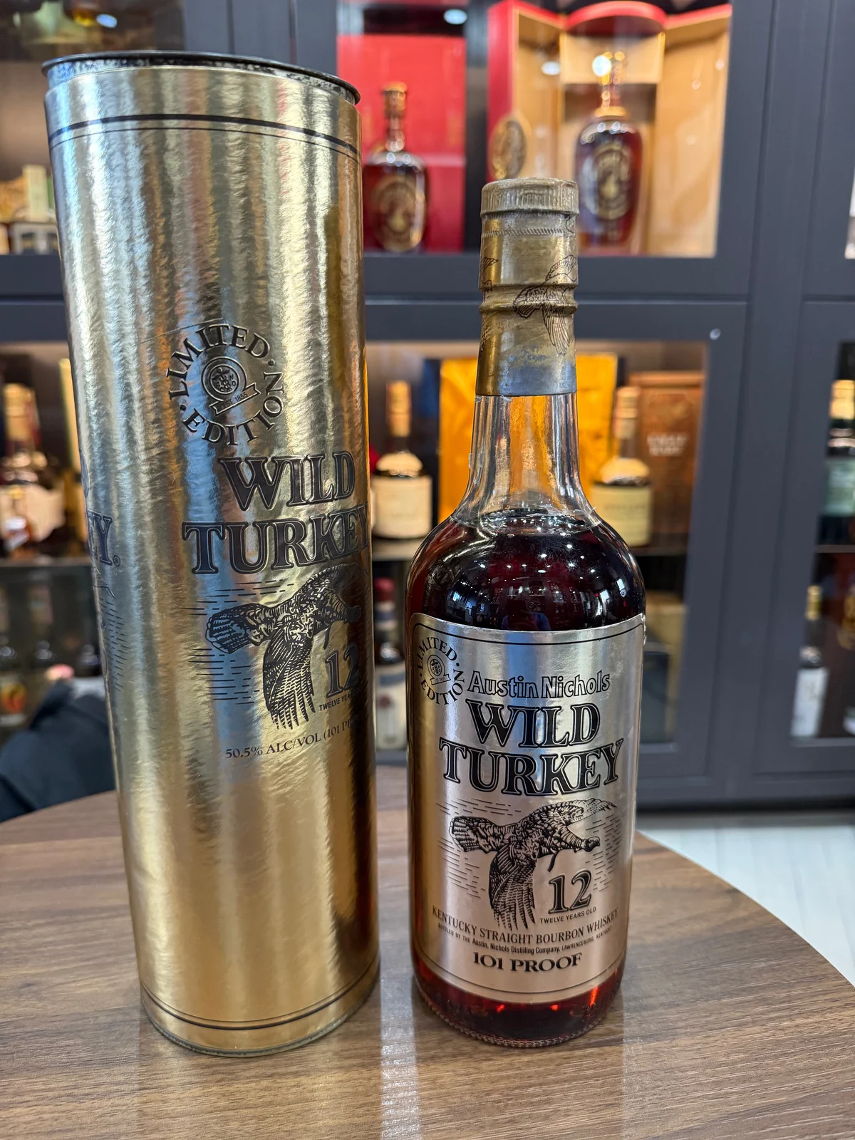 1985 Wild Turkey 12 Year Old Cheesy Gold Foil — Portage Liquors