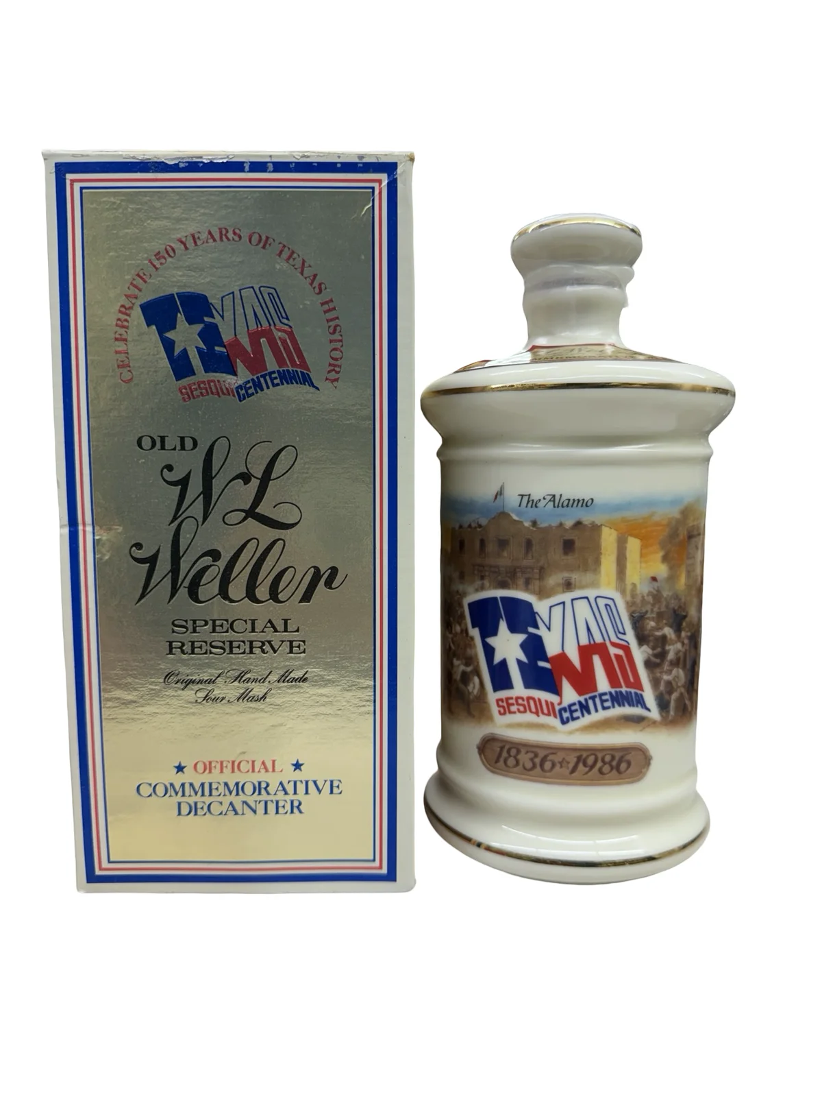 1986 The Old W. L. Weller Special Reserve Bourbon Texas Sesquicentennial Decanter — The Old W. L. Weller
