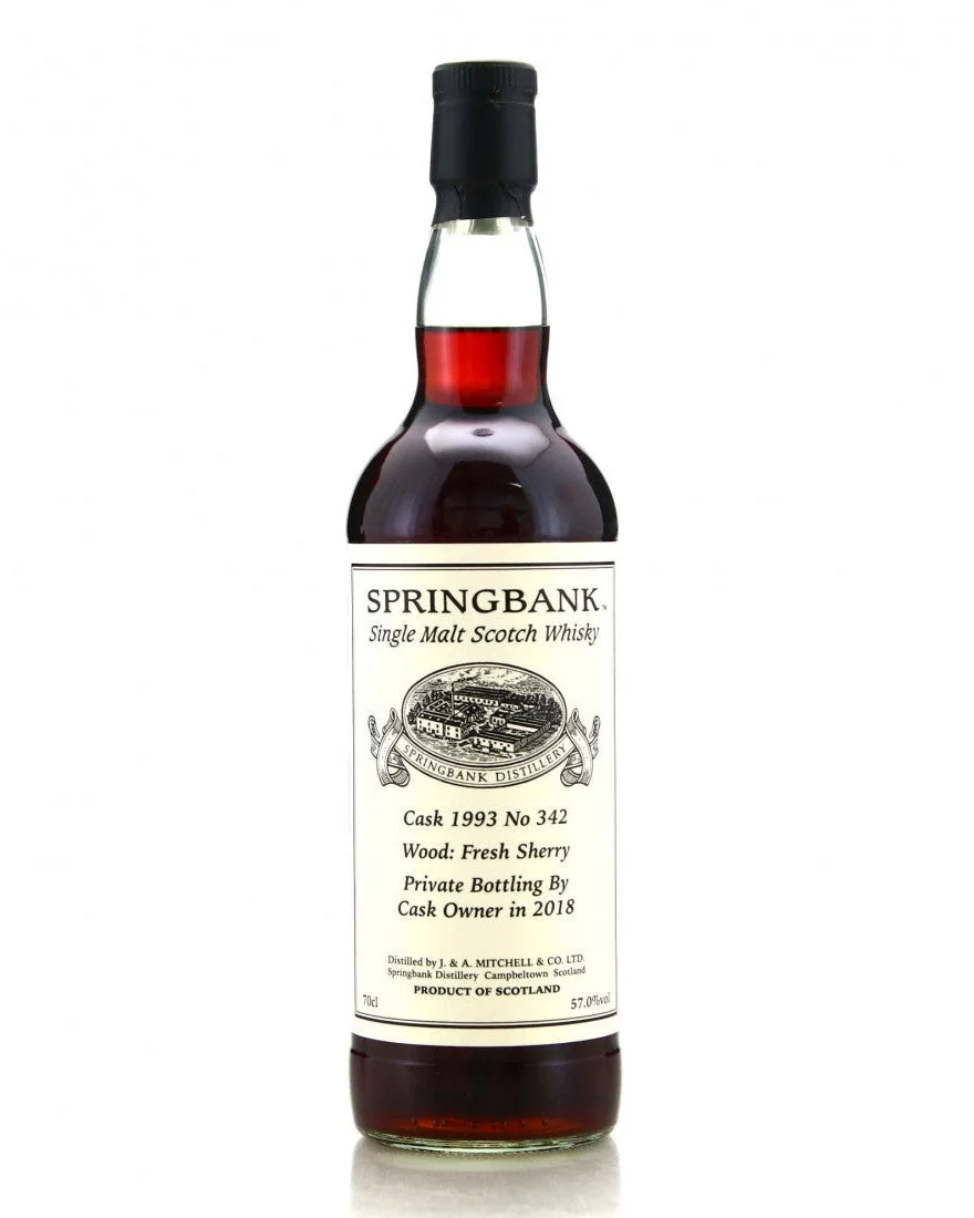 1993 Springbank Fresh Sherry Wood 342 Private Bottling Single Malt Scotch Whisky 700ml — Springbank