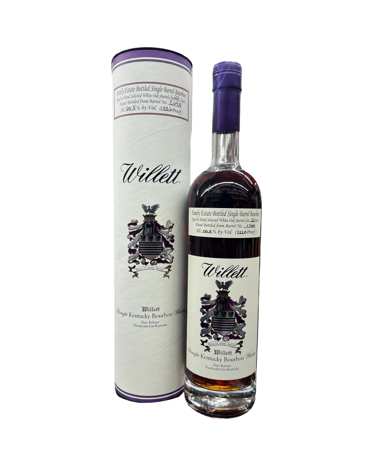 2015 Willett Family Estate Bottled Single Barrel 22 Year Old Barrel No. C69A Kentucky Straight Bourbon Whiskey 750ml — Willett