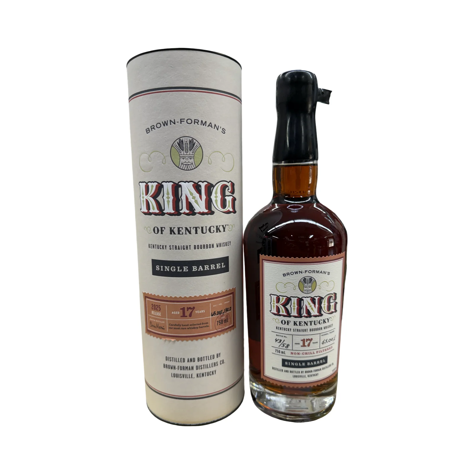 2025 Brown Formans King of Kentucky Single Barrel 17 Year Old 130 Proof Short Barrel #58 Kentucky Straight Bourbon Whiskey — Brown Formans
