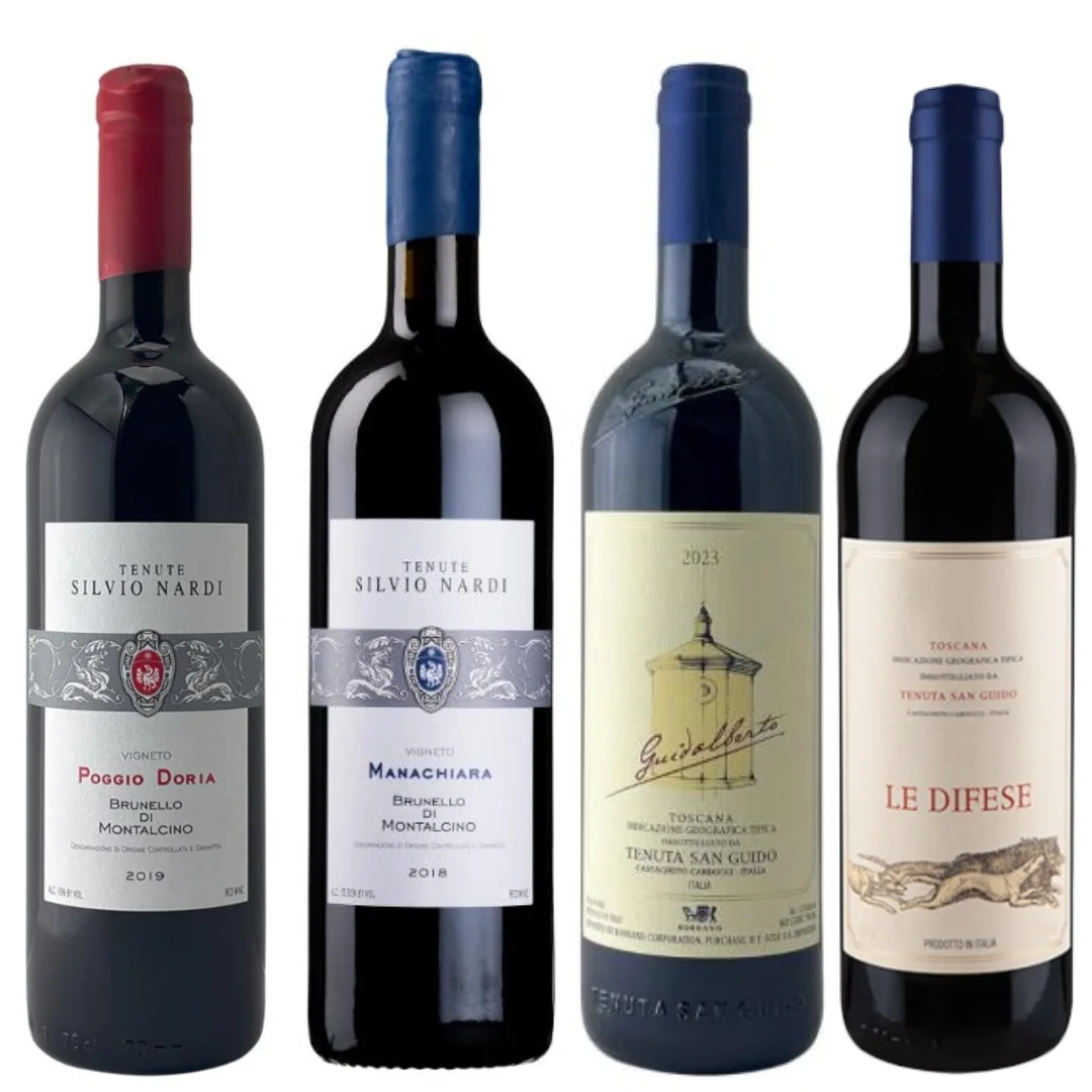 Brunello Di Montalcino Poggio Doria, Manachiara, San Guido Guidalberto, & Le Defise Toscanna Value Bundle 750mL — San Guido Guidalberto
