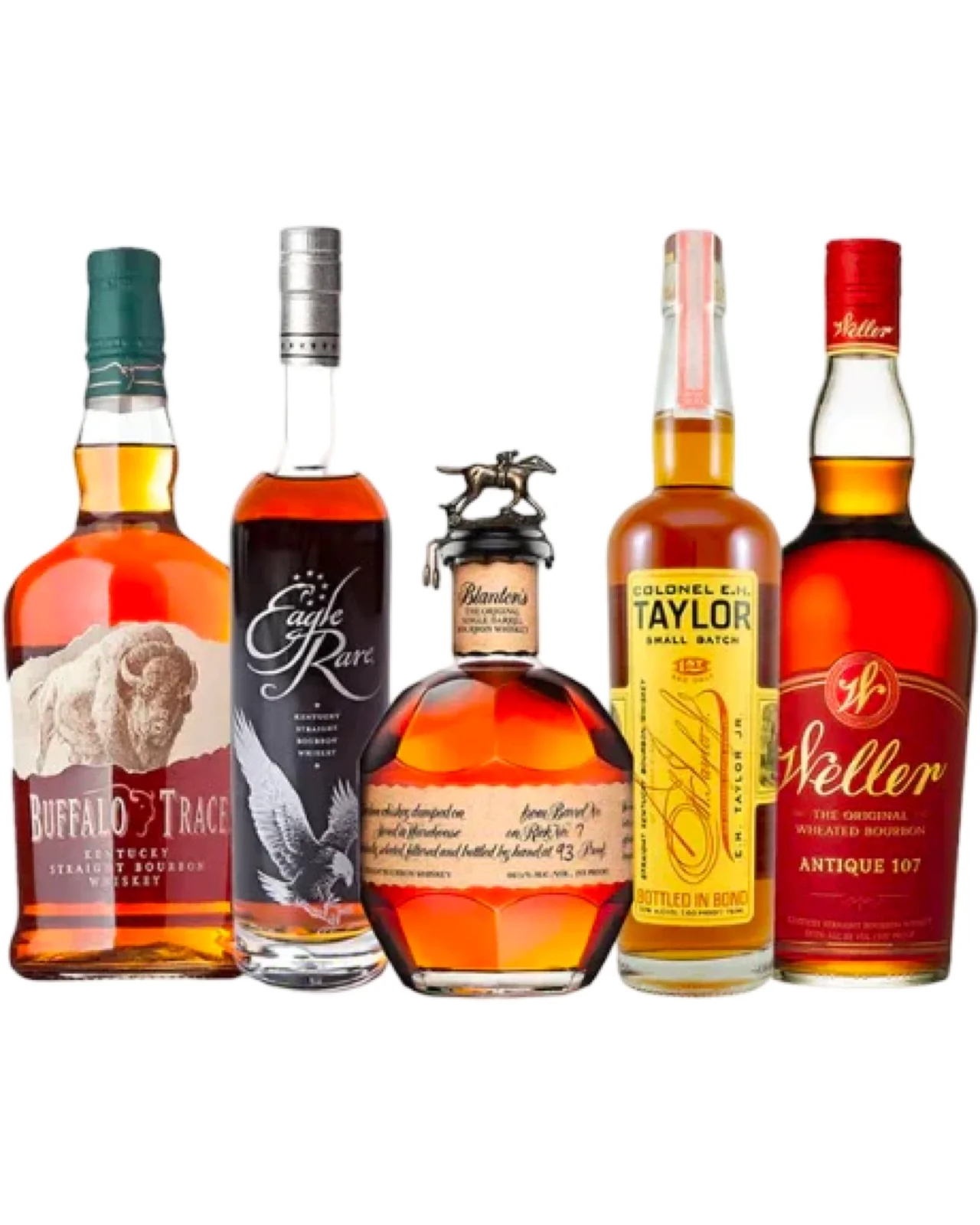 Buffalo Trace, Eagle Rare 10 Year, Blanton's Single Barrel, E.H. Taylor Small Batch and Weller Antique 107 Bourbon Whiskey Bundle 750ml 5-Pack — Buffalo Trace