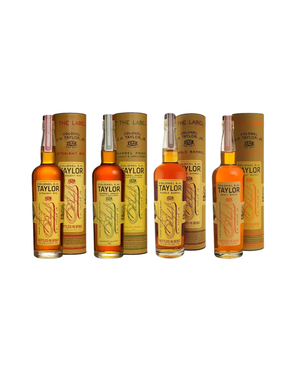 Colonel E.H. Taylor Barrel Proof, Single Barrel, Small Batch & Straight Rye Whiskey Bundle 4-Pack — Buffalo Trace
