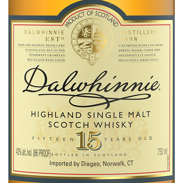 Dalwhinnie 15 Year Old Single Malt Scotch Whisky 750ml — Dalwhinnie