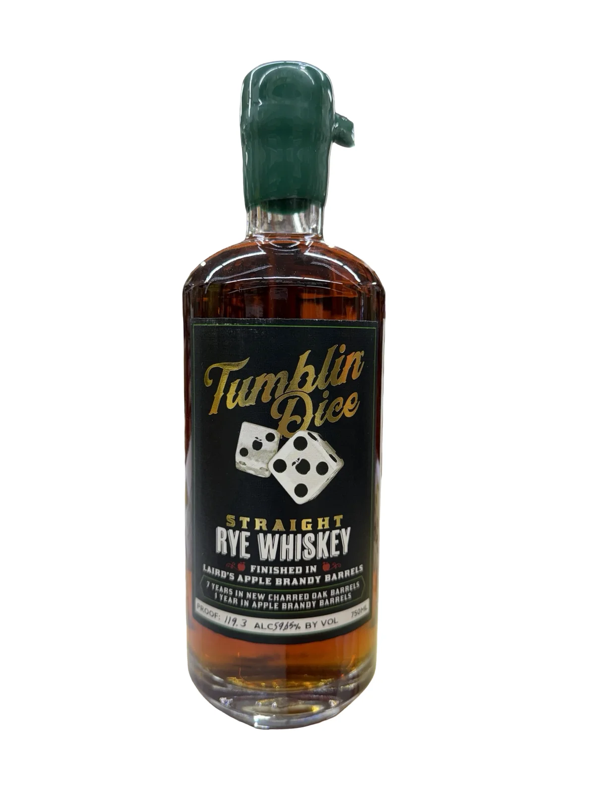 Deadwood Tumblin Dice Laird's Apple Brandy Barrel Finish Barrel Proof Straight Rye Whiskey — Tumblin Dice