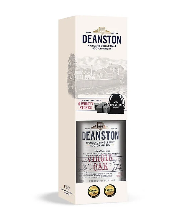 Deanston Virgin Oak Single Malt Scotch Whisky With Whisky Stone 750ml — Deanston