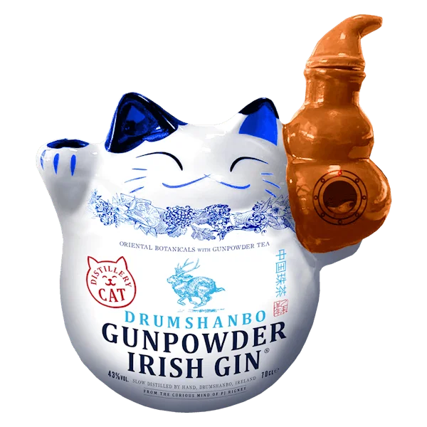 Drumshanbo Gunpowder Irish Gin Ceramic Cat — Portage Liquors