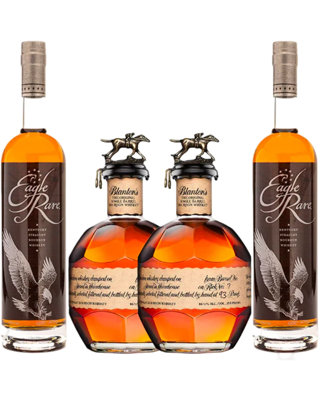 Eagle Rare 10 Year and Blanton's Single Barrel Bourbon Whiskey Bundle 750ml 4-Pack — Eagle Rare