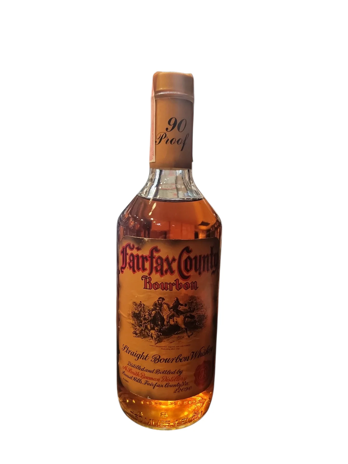 Fairfax County Bourbon 90 Proof- 1980's Vintage Bowman Distillery — John J. Bowman