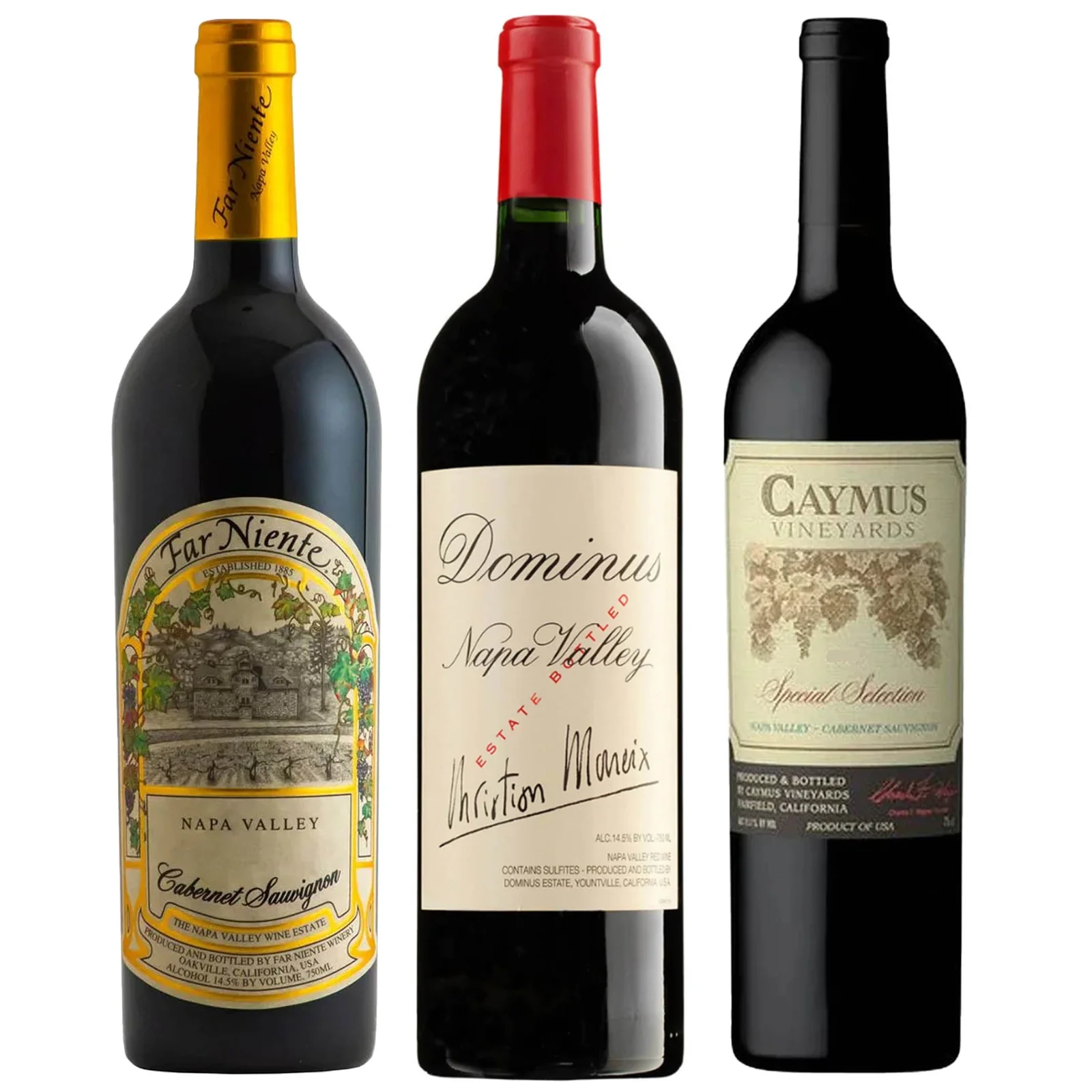 Far Niente, Dominus, & Caymus Special Select Napa Valley Red Wine Value Bundle 750 mL — Portage Liquors