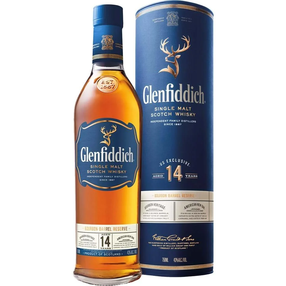 Glenfiddich 14 year Bourbon Barrel single malt scotch — Glenfiddich