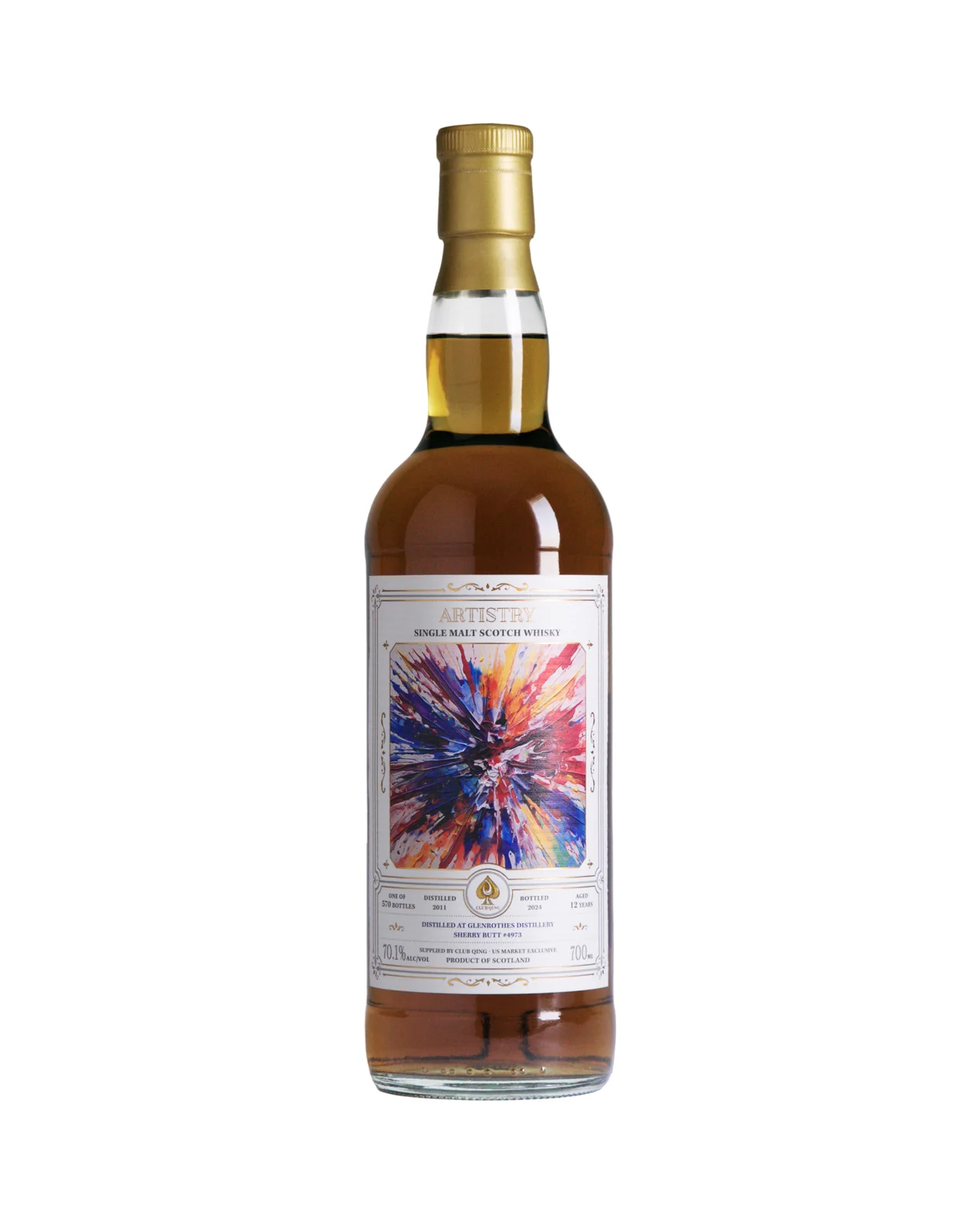 Glenrothes 12 Year Old Artistry by Club Qing Single Malt Scotch Whiskey 700ml — Glenrothes