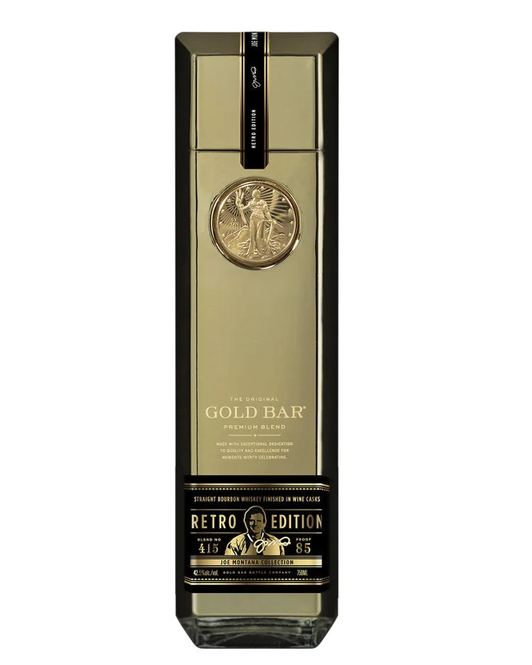 Gold Bar Joe Montana Retro Edition Finished In Wine Cask Straight Bourbon Whiskey 750ml — Gold Bar