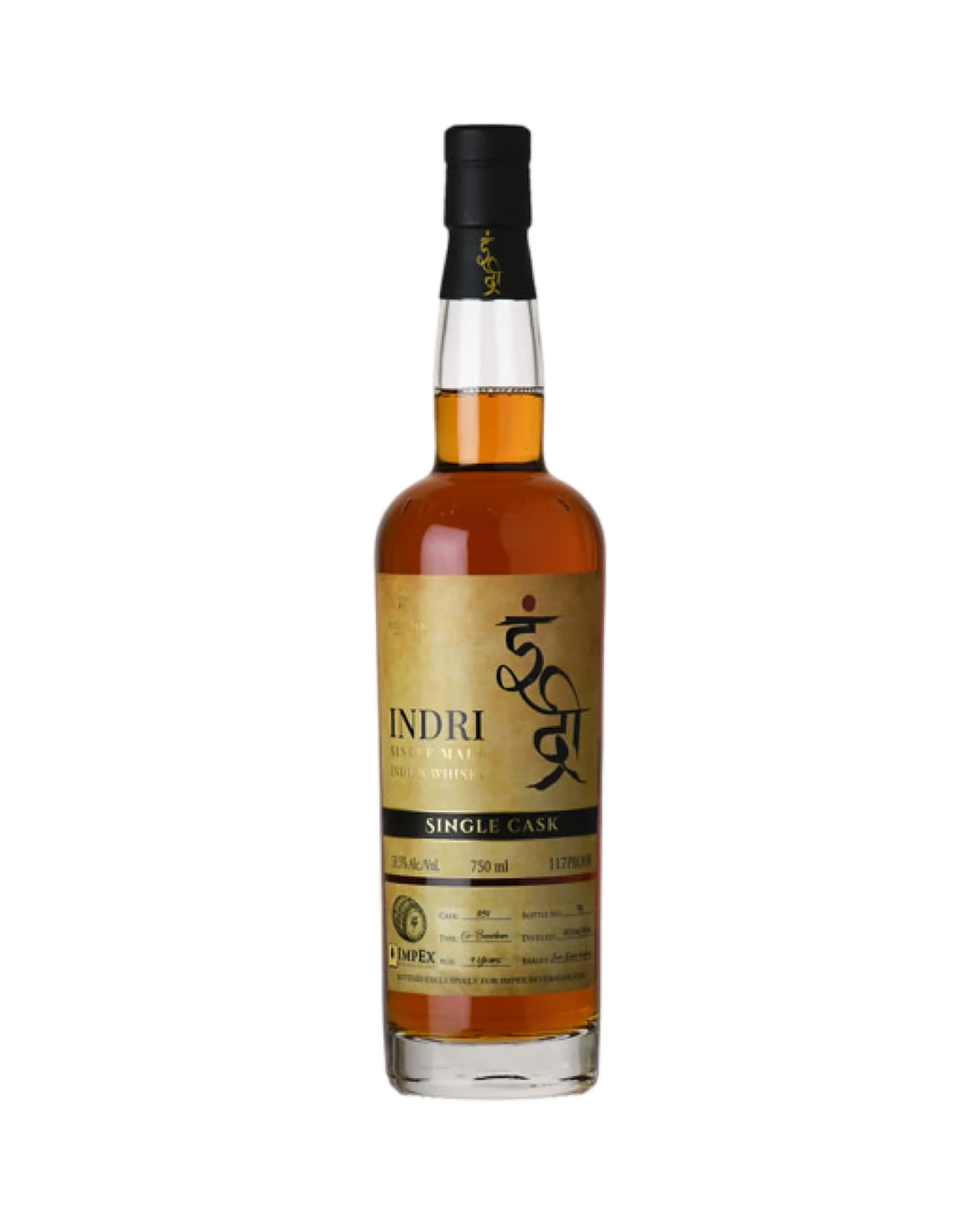 Indri 9 Year Old Ex-Bourbon Single Barrel No. #1151 Cask Strength Indian Single Malt Whisky 750ml — Indri