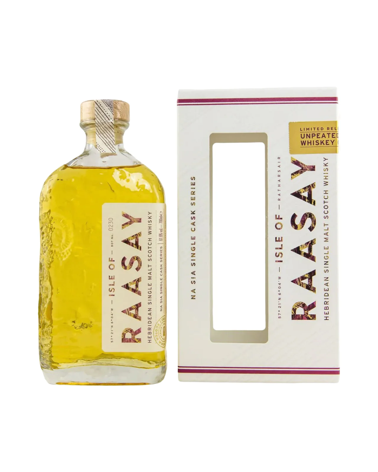 Isle Of Raasay Single Cask Series Unpeated Ex-Rye Whiskey Hebridean Cask Single Malt Scotch Whisky 700ml — Isle of Raasay