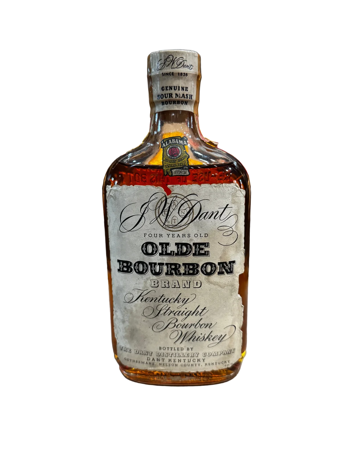 JW Dant Olde Bourbon Brand 4 Year Kentucky Straight Bourbon Whisky (Pint) - 1950s — JW Dant