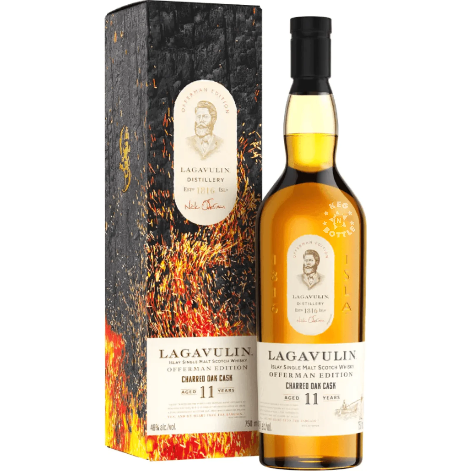 Lagavulin 11 Year Offerman Edition Charred Oak Cask Single Malt Scotch (750 ml) — Lagavulin