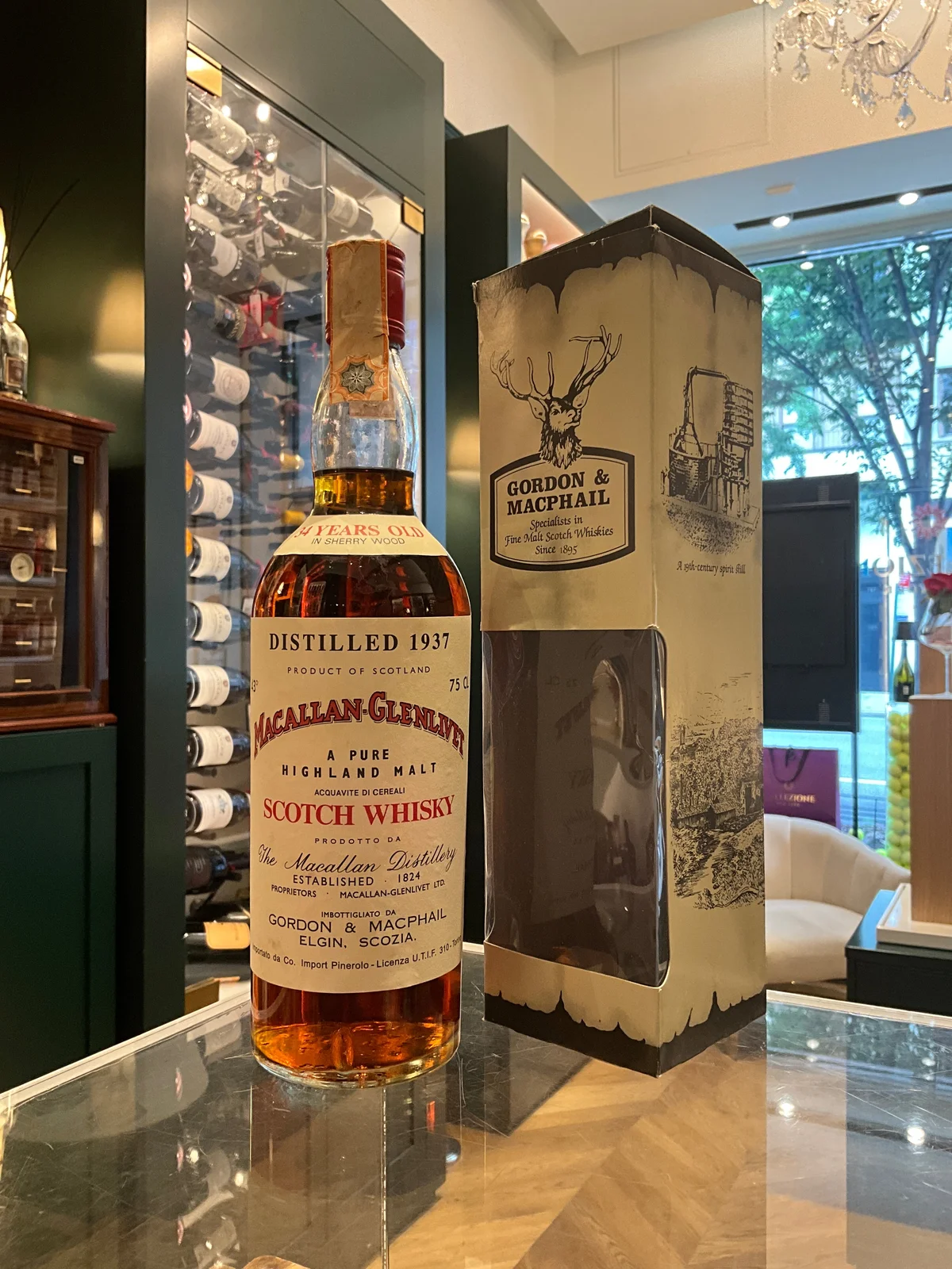 Macallan Glenlivet 1937 34yo Gordon Macphail Pinerolo Import 43%abv 75cl — Macallan Glenlivet