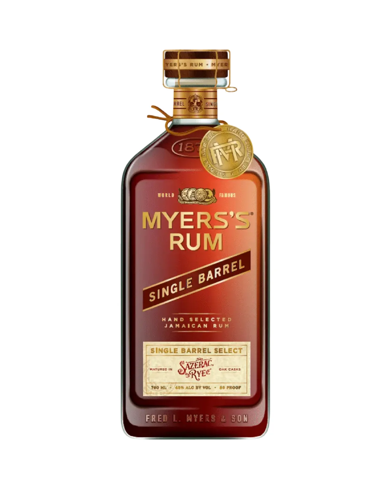 Myers's Single Barrel Barrel Select Finished in Sazerac Rye Barrel Jamaican Rum — Myers