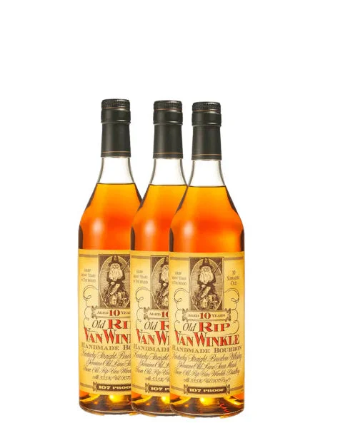 Old Rip Van Winkle Handmade 10 Year Old Bourbon Whiskey 750ml Bundle 3-Pack — Pappy Van Winkle