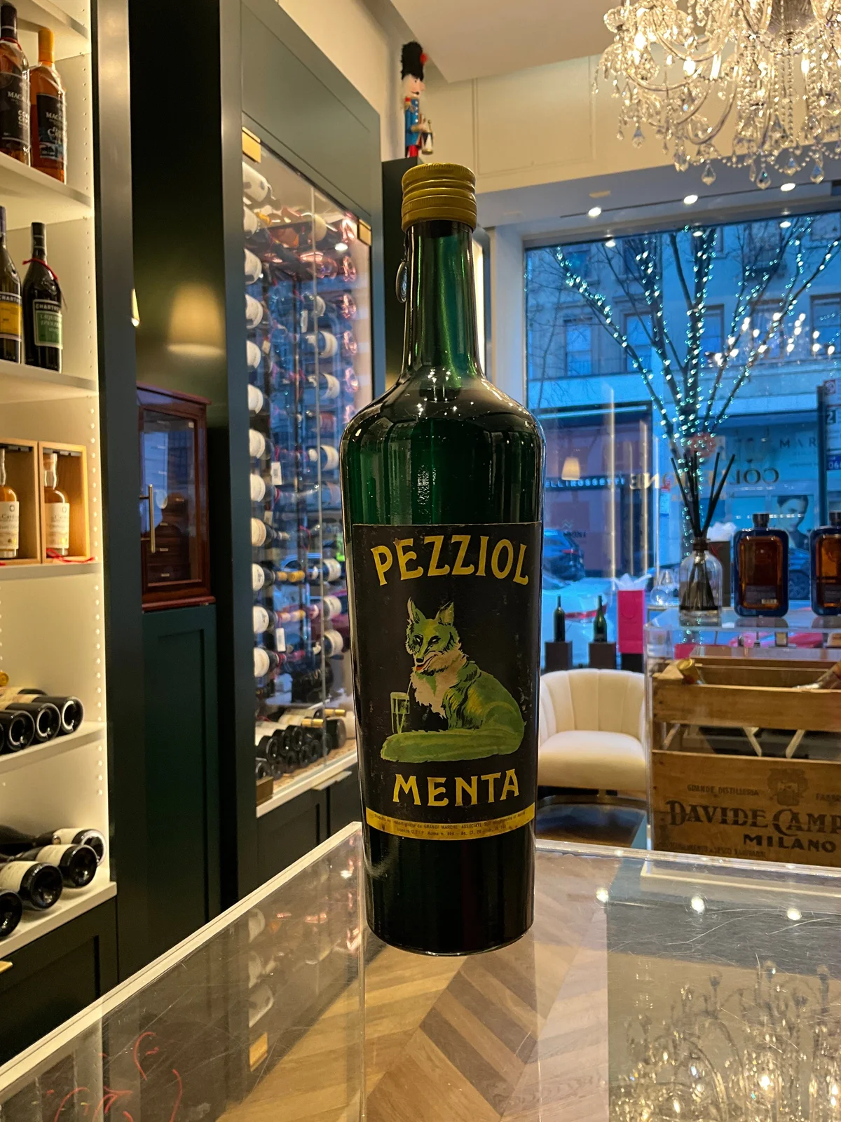 Pezziol Menta mint liqueur 1950s 100cl 28%abv — Pack