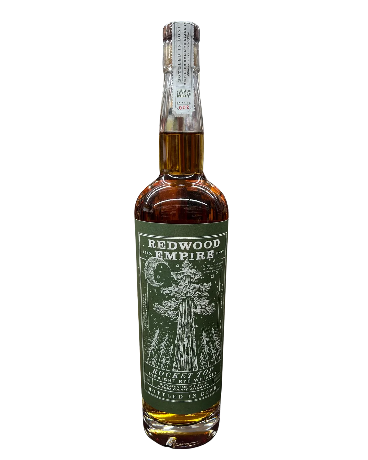 Redwood Empire Rocket Top Bottled In Bond Straight Rye Whiskey 750ml — Redwood Empire