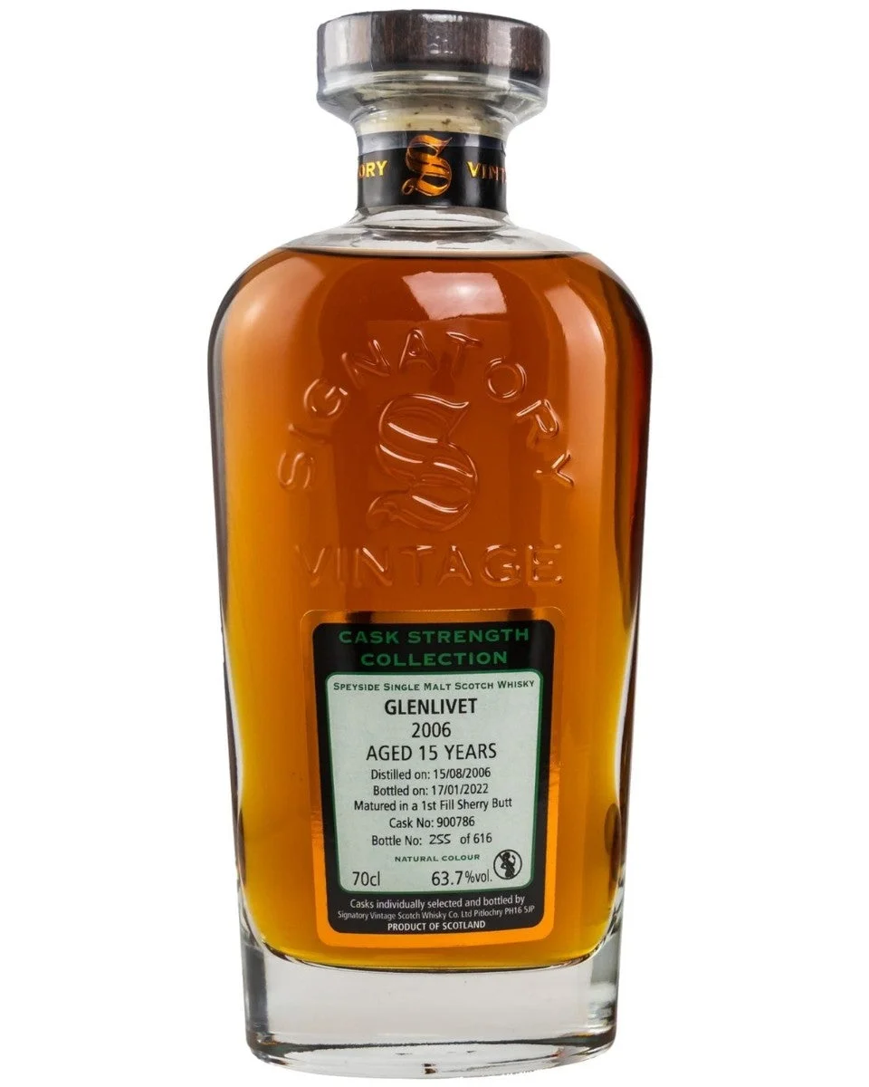 Signatory Vintage Cask Strength Collection Glenlivet 15 Year Old Single Malt Scotch Whisky 700ml — Signatory Vintage