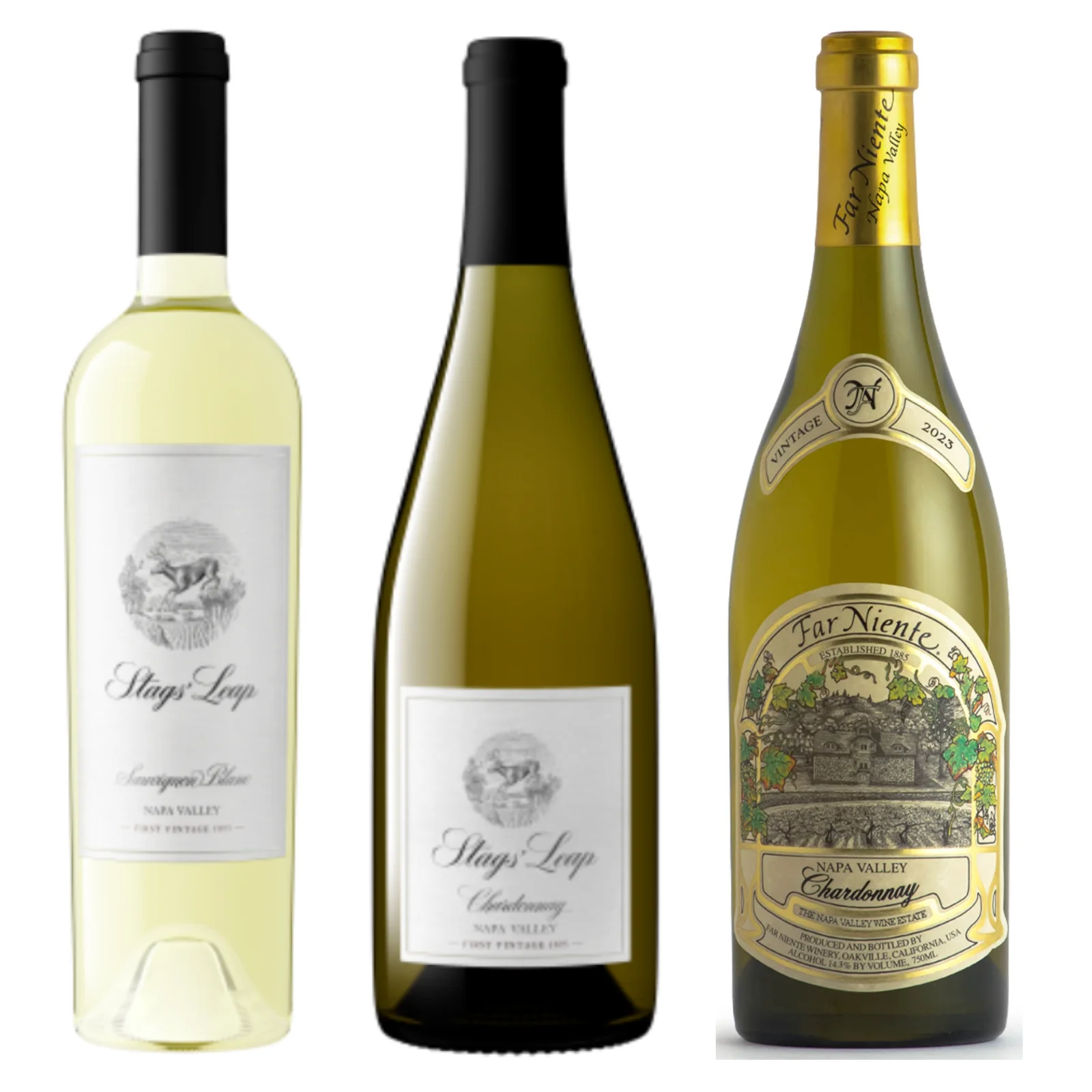 Stag's Leap Chardonnay, Sauvignon Blanc, & Far Niente Chardonnay White Wine Value Bundle 750 mL — Portage Liquors