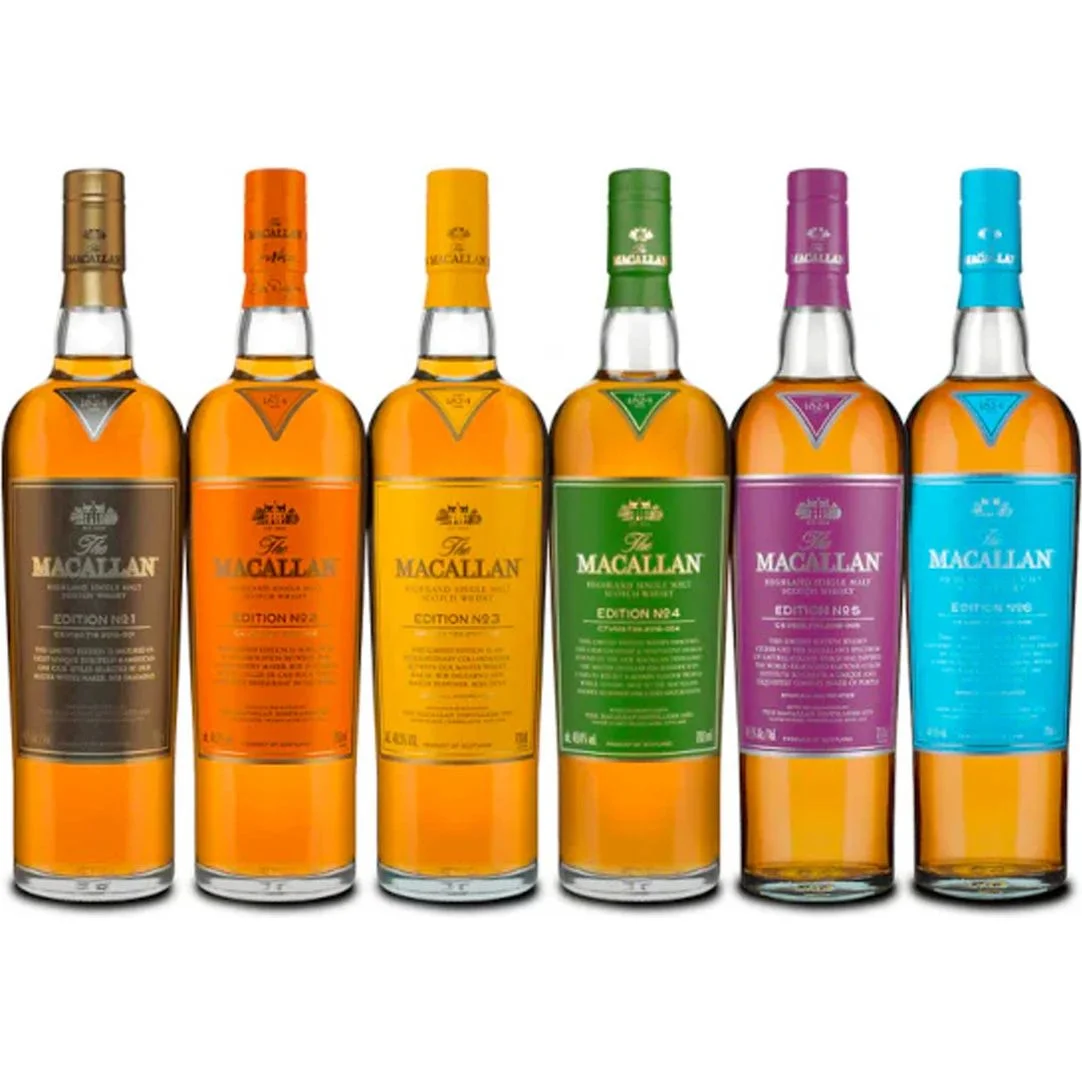 The Macallan Edition Series Full Collection No. 1-6 Scotch Whisky 750 mL — Macallan