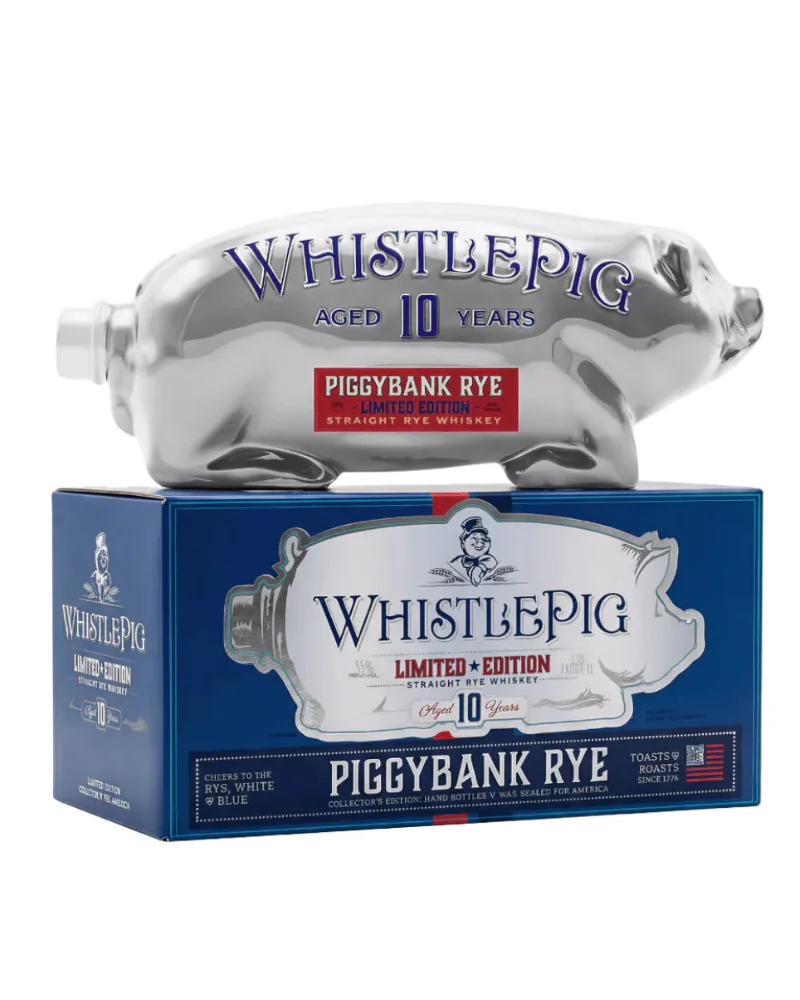 WhistlePig Piggybank White & Blue Limited Edition 10 Year Old Straight Rye Whiskey 1Lt — WhistlePig