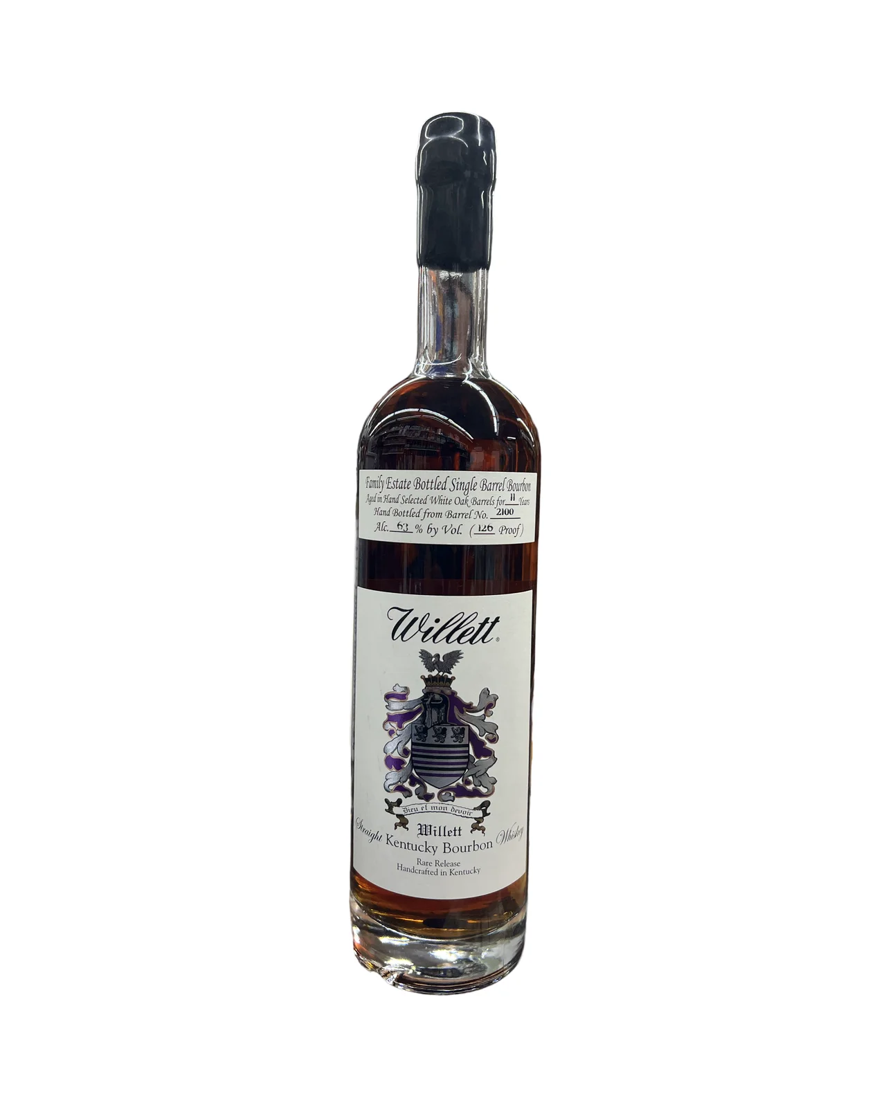 Willett Family Estate Bottled Single Barrel 11 Year Old Black Wax Barrel No. 2100 Kentucky Straight Bourbon Whiskey — Willett