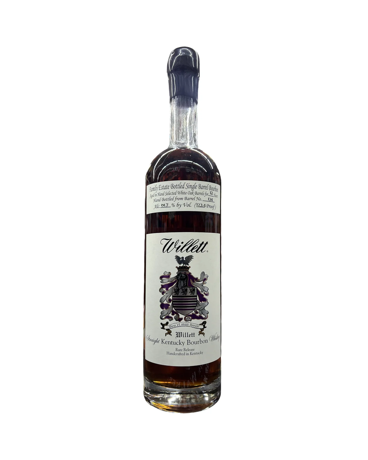 Willett Family Estate Bottled Single Barrel 12 Year Old Barrel No. 134 Wax Top Kentucky Straight Bourbon Whiskey — Willett