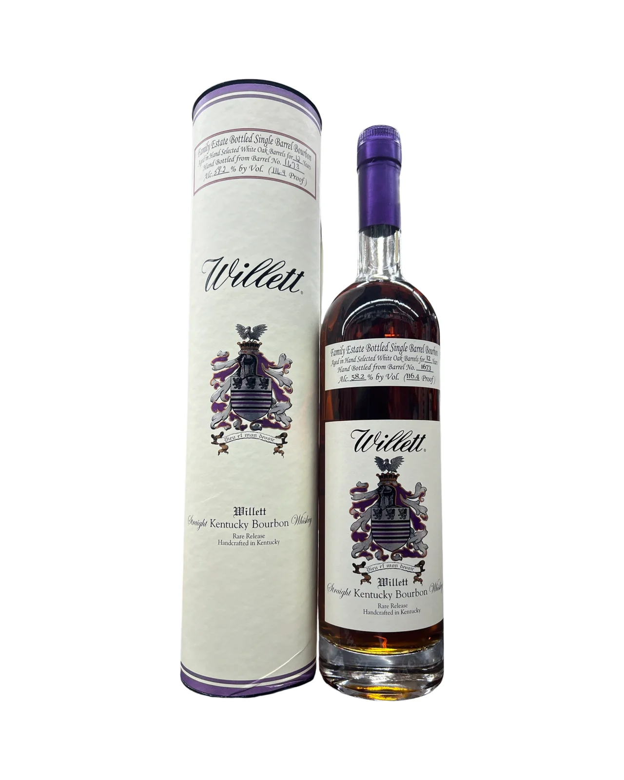 Willett Family Estate Bottled Single Barrel 12 Year Old Barrel No. 1673 Kentucky Straight Bourbon Whiskey — Willett