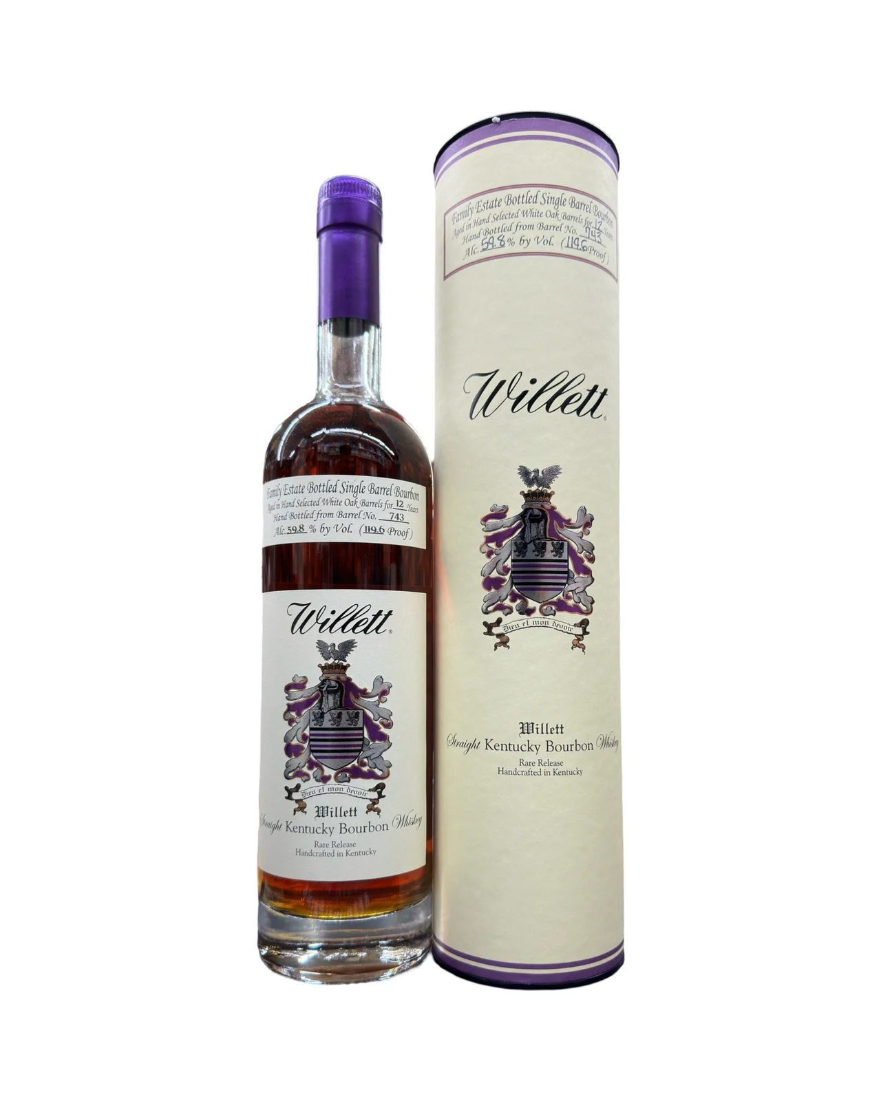 Willett Family Estate Bottled Single Barrel 12 Year Old Barrel No. 743 Kentucky Straight Bourbon Whiskey — Willett