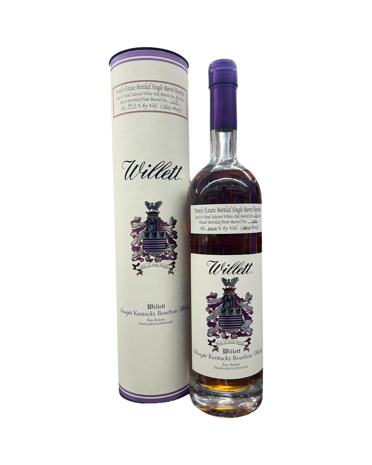 Willett Family Estate Bottled Single Barrel 13 Year Old Barrel No. 1315 Kentucky Straight Bourbon Whiskey — Willett