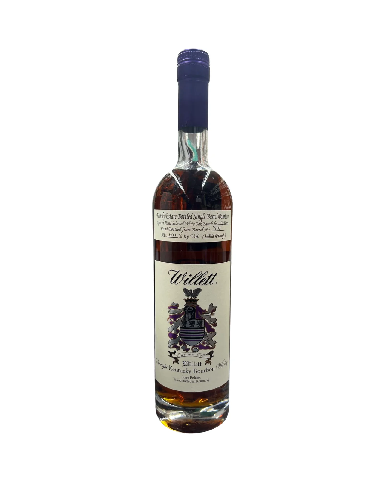 Willett Family Estate Bottled Single Barrel 14 Year Old Barrel No. 707 Kentucky Straight Bourbon Whiskey — Willett