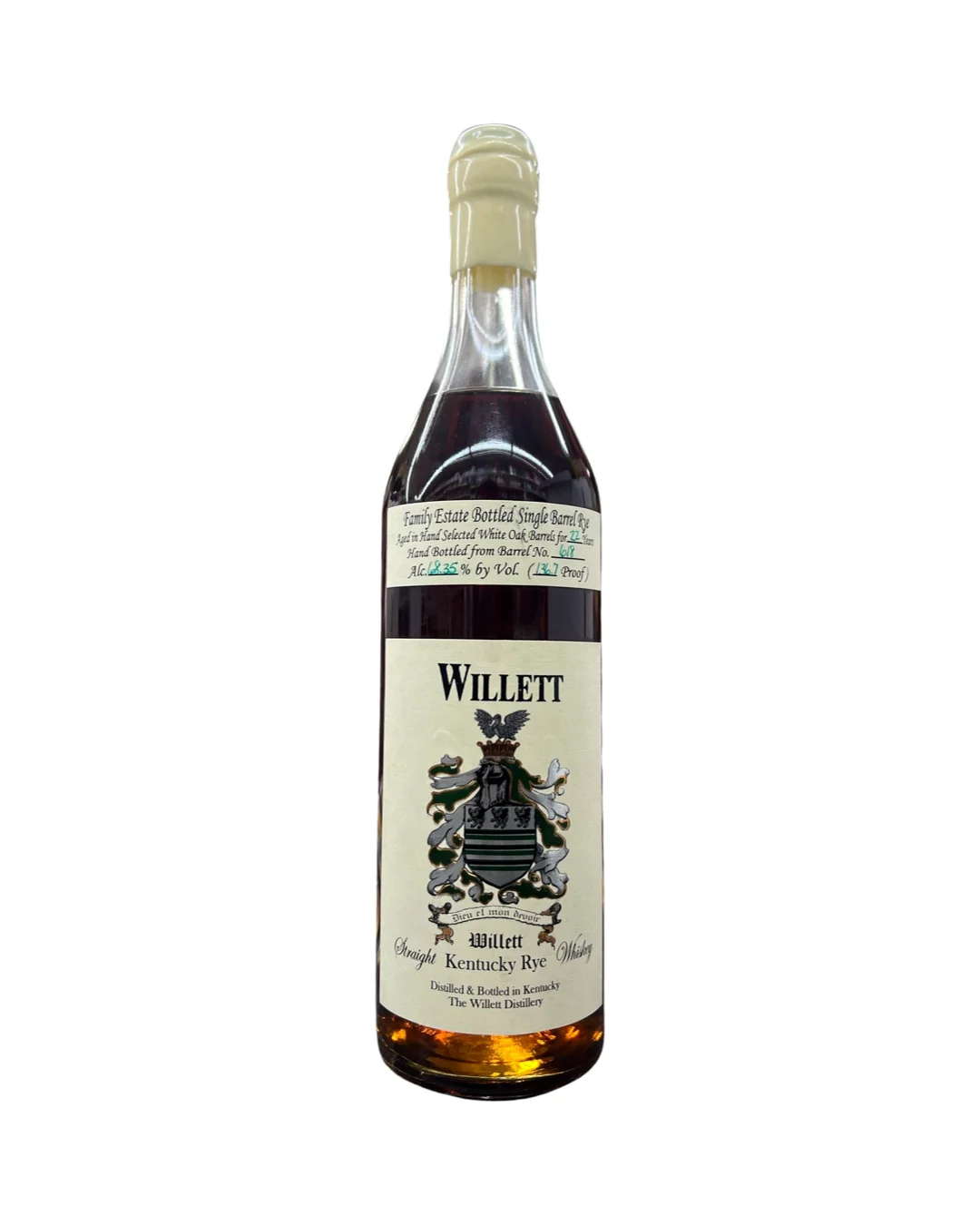 Willett Family Estate Bottled Single Barrel 22 Year Old Rye Barrel No. 618 Dougs Green Ink Rye 750ml — Willett