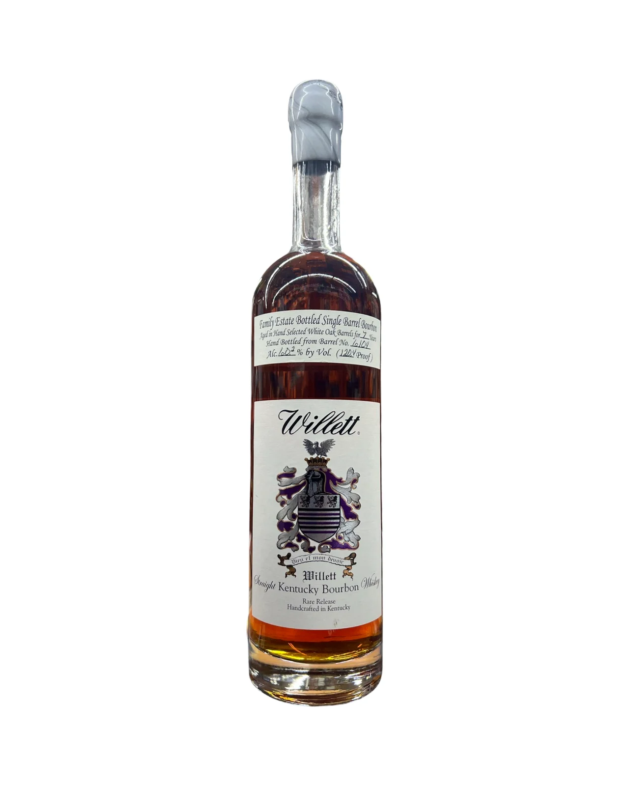 Willett Family Estate Bottled Single Barrel 7 Year Old Barrel No. 6104 Wax Top Kentucky Straight Bourbon Whiskey — Willett