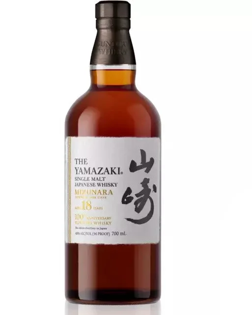 Yamazaki Mizunara Japanese Oak Cask 100th Anniversary 18 Year Old Single Malt Whisky — Suntory